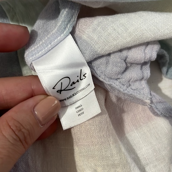 Rails Charli Pastel Buffalo Linen Blend Button Down Size S - Picture 7 of 10